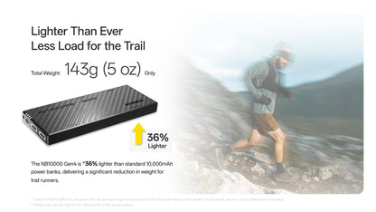 “Nitecore NB10000 Gen 4 ultralight power bank – Compact fast-charging portable battery”