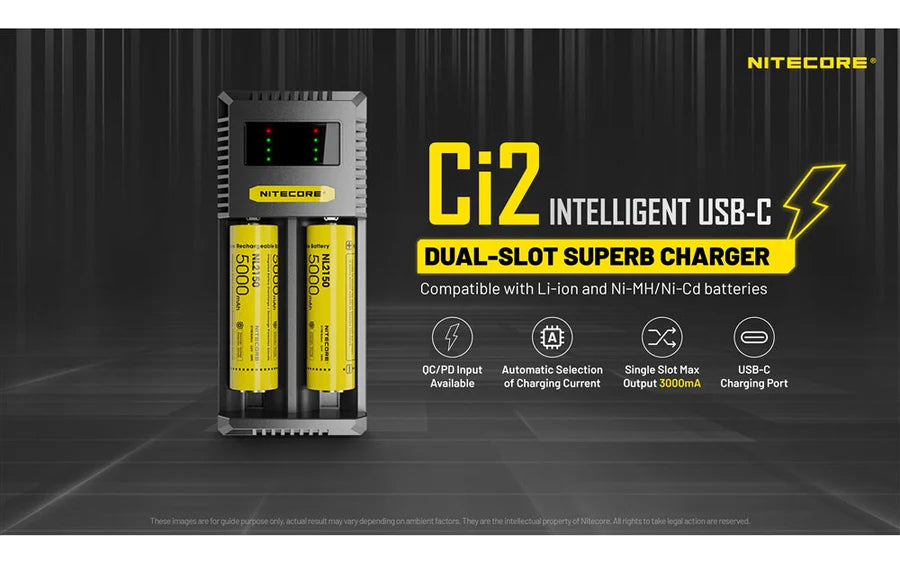 Nitecore Ci2 Dual Slot Universal Battery Charger Battery Charger Nitecore 