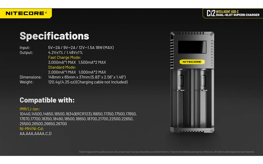 Nitecore Ci2 Dual Slot Universal Battery Charger