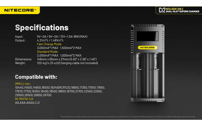 Nitecore Ci2 Dual Slot Universal Battery Charger