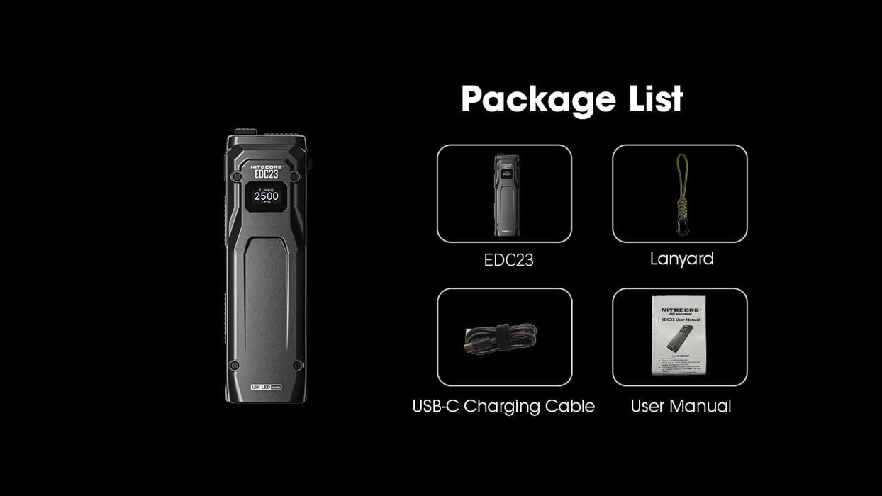 Nitecore EDC23 2500 Lumen Rechargeable EDC Flashlight Flashlight Nitecore 