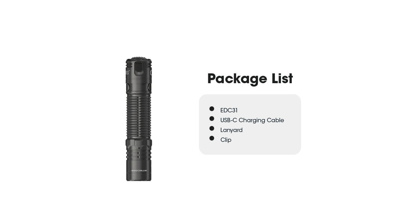 Nitecore EDC31 3500 Lumen Rechargeable EDC Flashlight
