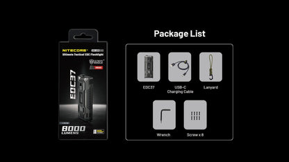 Nitecore EDC37 8000 Lumen Rechargeable EDC Flashlight