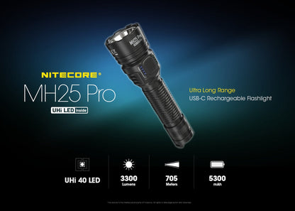 Nitecore MH25 Pro Long range Rechargeable Flashlight - 3300Lumens