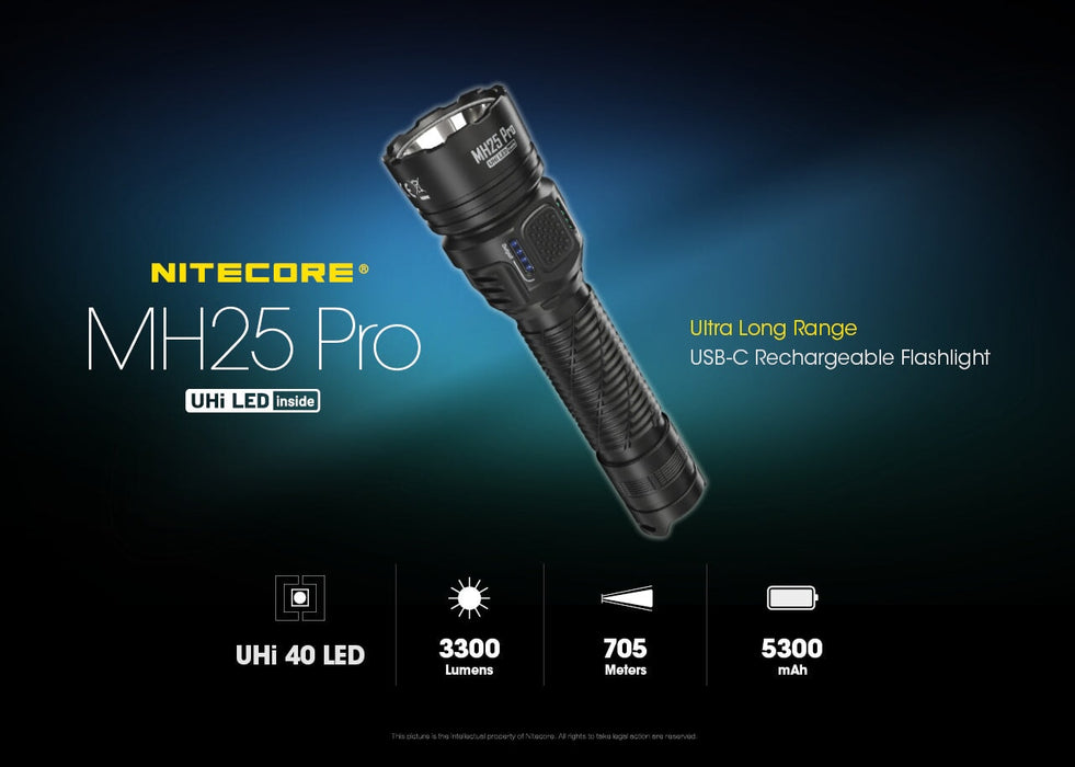 Nitecore MH25 Pro Long range Rechargeable Flashlight - 3300Lumens Flashlight Nitecore 