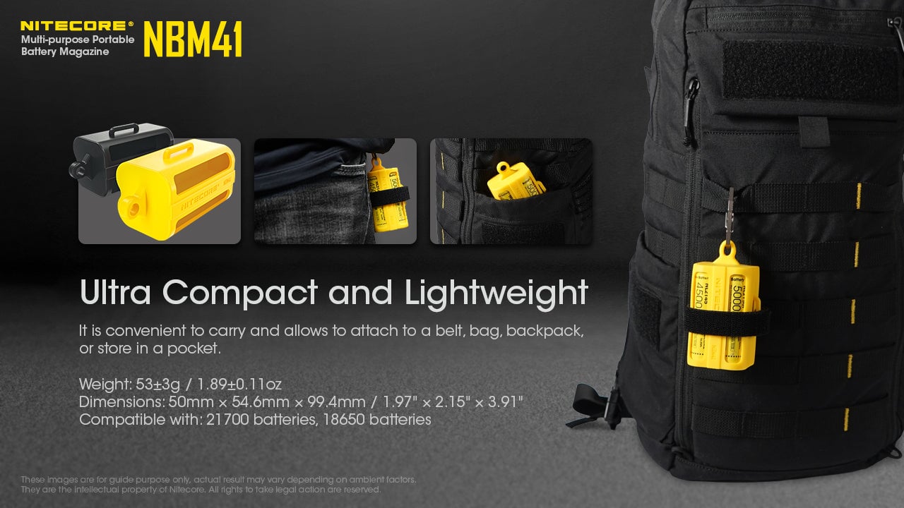 Nitecore NBM41 21700 Battery holder - Black only