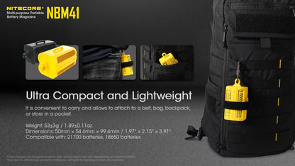 Nitecore NBM41 21700 Battery holder - Black only