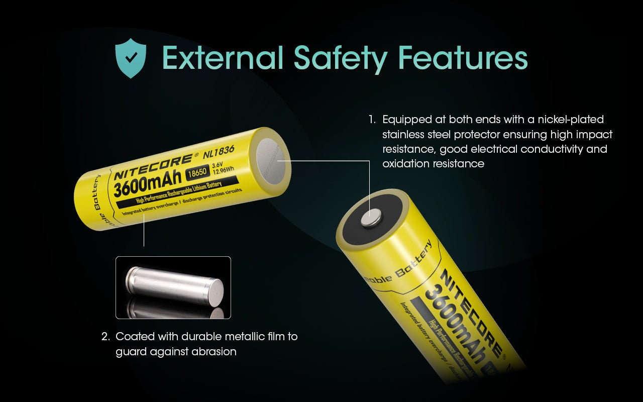 Nitecore NL1836 18650 3600mAh Rechargeable Li-on Battery