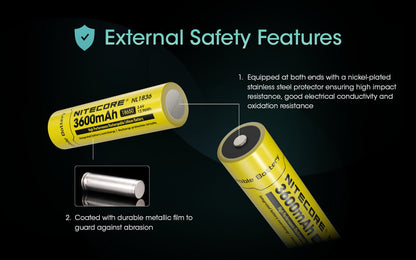 Nitecore NL1836 18650 3600mAh Rechargeable Li-on Battery