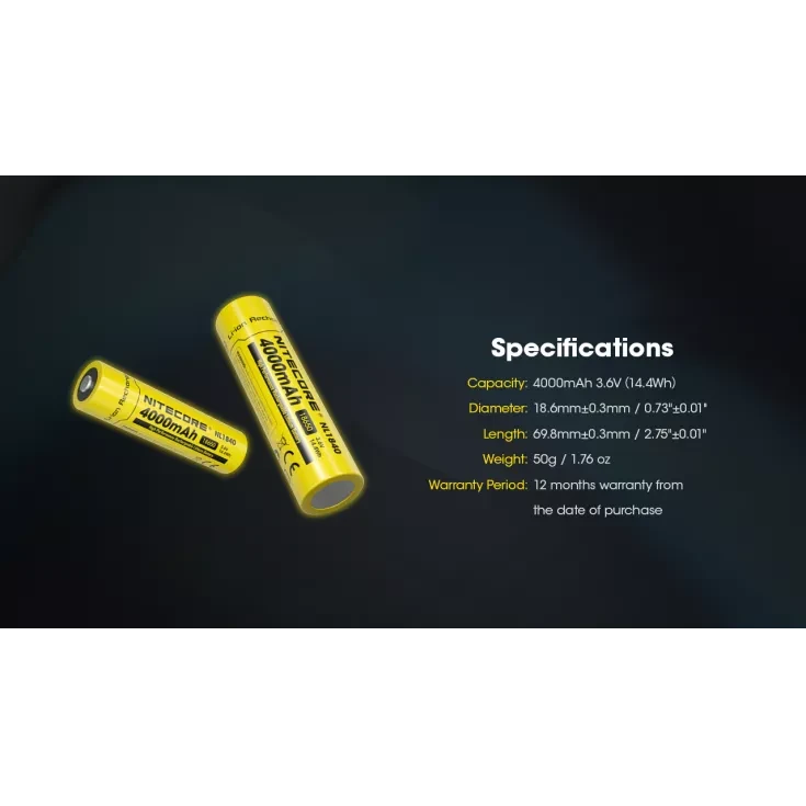 Nitecore NL1840 18650 Li-ion Battery 4000mAh