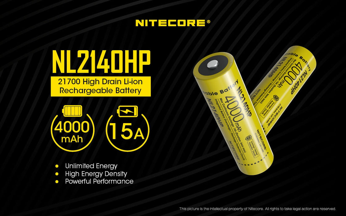 Nitecore NL2140HP 21700 4000mAh rechargeable battery Rechargeable Batteries Nitecore 