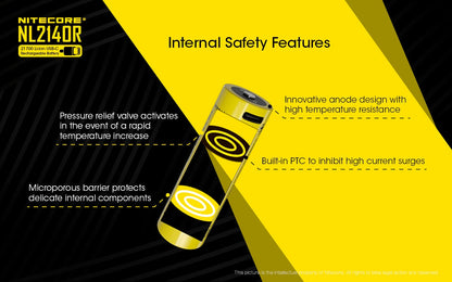 Nitecore NL2140R 21700 4000 mAh rechargeable Battery with USB-C