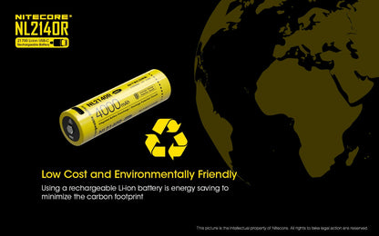 Nitecore NL2140R 21700 4000 mAh rechargeable Battery with USB-C