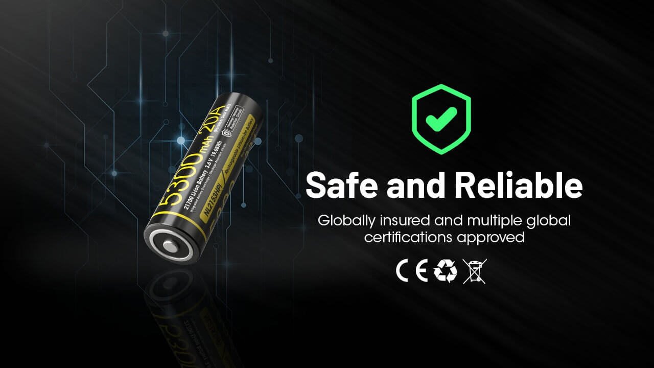 Nitecore NL2153HPi 21700 Li-ion 20A Battery 5300mAh