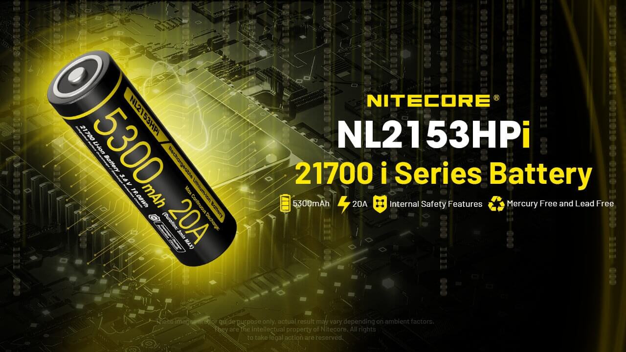 Nitecore NL2153HPi 21700 Li-ion 20A Battery 5300mAh