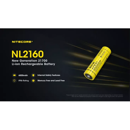 Nitecore NL2160 21700 Li-ion Battery 6000mAh
