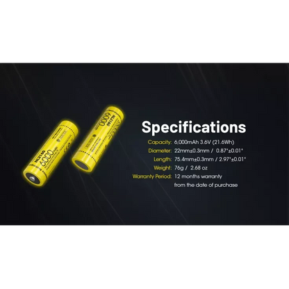 Nitecore NL2160 21700 Li-ion Battery 6000mAh