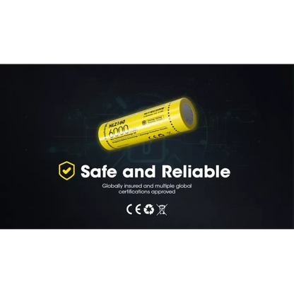 Nitecore NL2160 21700 Li-ion Battery 6000mAh