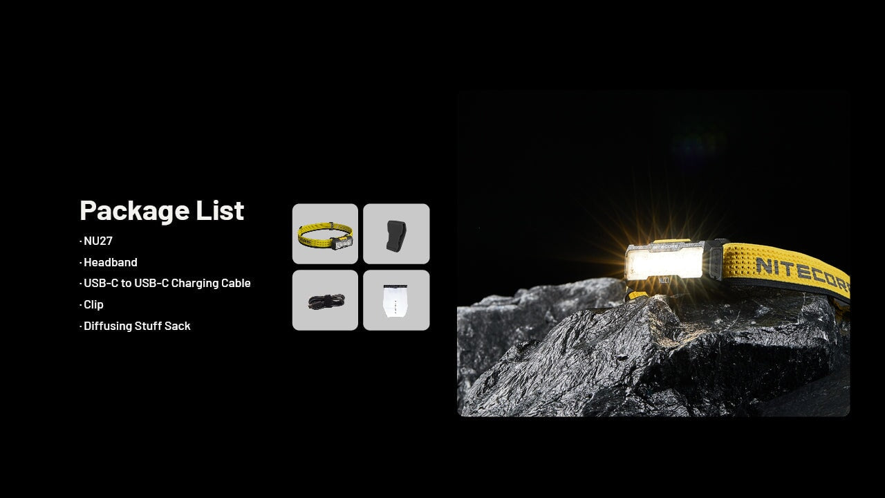 Nitecore NU27 600 Lumens Running / Camping Headlamp, USB-C Rechargeable