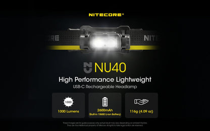 Nitecore NU40 Rechargeable 1000 Lumens Running Headlamp