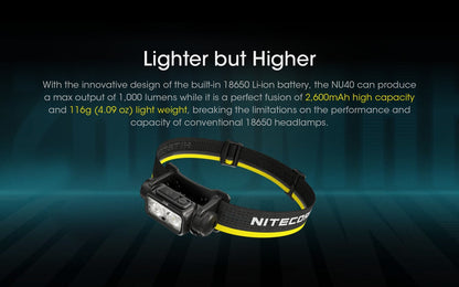 Nitecore NU40 Rechargeable 1000 Lumens Running Headlamp