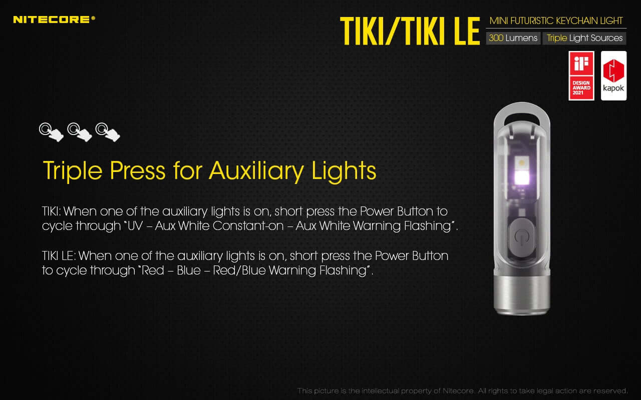 Nitecore TIKI LE USB-C Rechargeable Keychain Flashlight