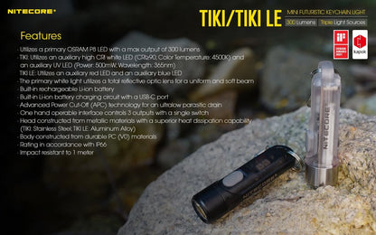 Nitecore TIKI LE USB-C Rechargeable Keychain Flashlight