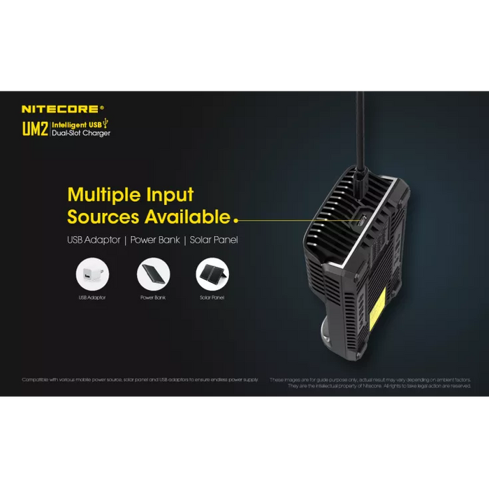 Nitecore UM2 Intelligent USB-C Dual-Slot Battery Charger Battery Charger Nitecore 