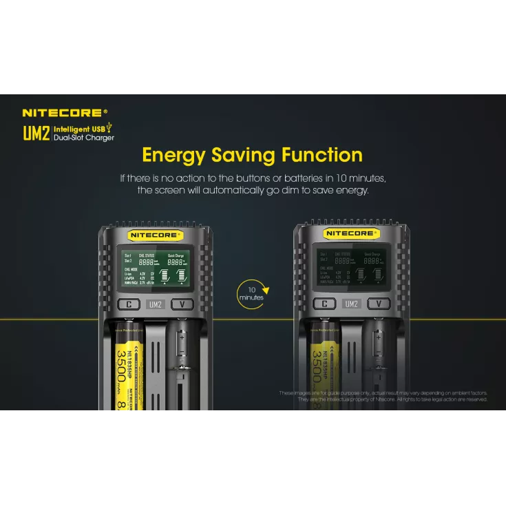 Nitecore UM2 Intelligent USB-C Dual-Slot Battery Charger