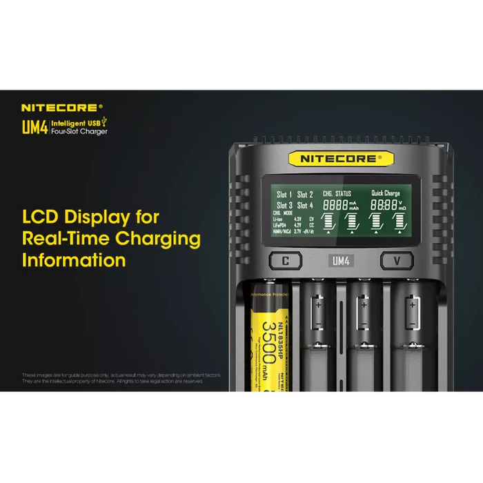 Nitecore UM4 Intelligent USB-C Four-Slot Battery Charger Battery Charger Nitecore 