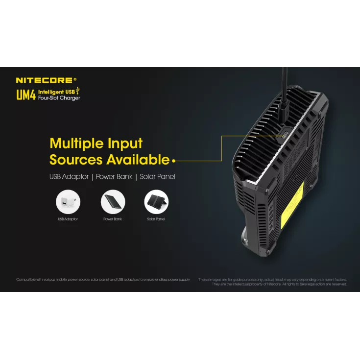 Nitecore UM4 Intelligent USB-C Four-Slot Battery Charger