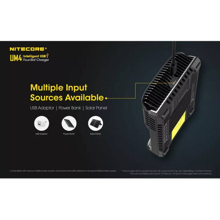 Nitecore UM4 Intelligent USB-C Four-Slot Battery Charger Battery Charger Nitecore 