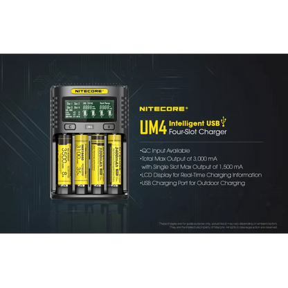 Nitecore UM4 Intelligent USB-C Four-Slot Battery Charger