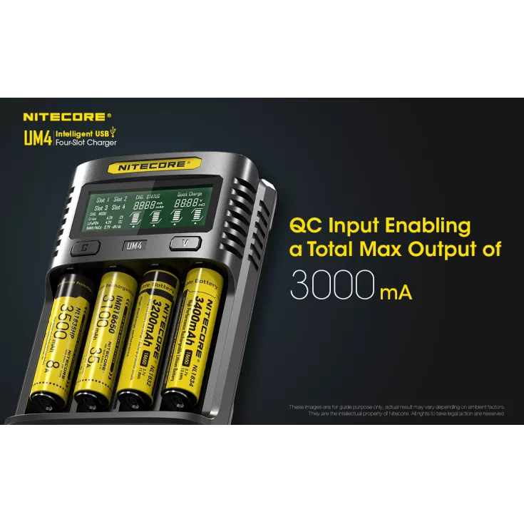 Nitecore UM4 Intelligent USB-C Four-Slot Battery Charger