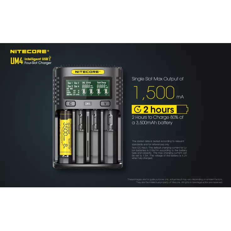 Nitecore UM4 Intelligent USB-C Four-Slot Battery Charger