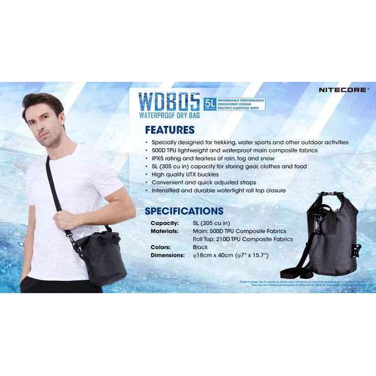 Nitecore WDB05 Waterproof Dry Bag 5L