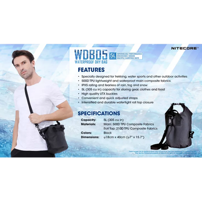 Nitecore WDB05 Waterproof Dry Bag 5L