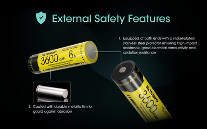 Nitecore NL1836HP 18650 High Performance 3600mAh Rechargeable Li-on Battery