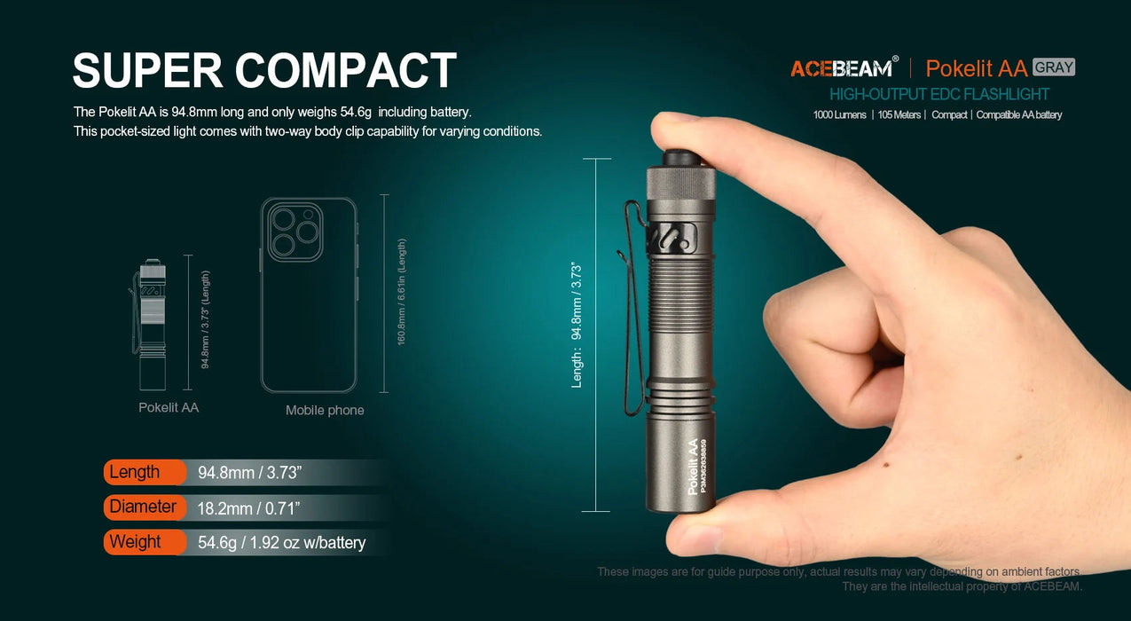 Pokelit AA Lightweight and Compact EDC Flashlight Flashlight Acebeam 