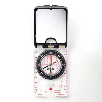 Suunto MC-2 NH G Mirror Compass with global needle, sighting mirror, and declination adjustment for professional outdoor navigation