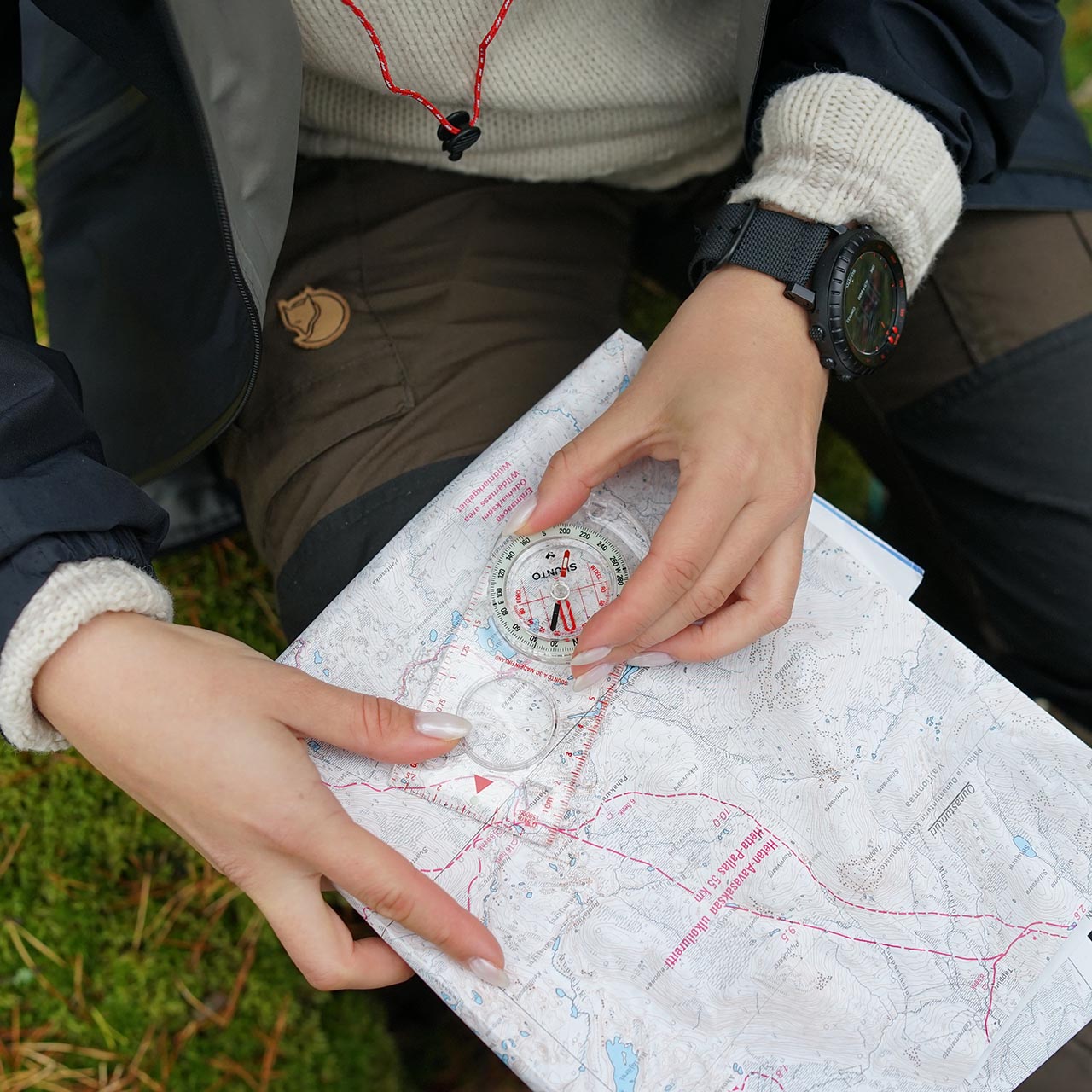 Suunto A-30 SH Metric baseplate compass with glow markings and metric scales for outdoor navigation