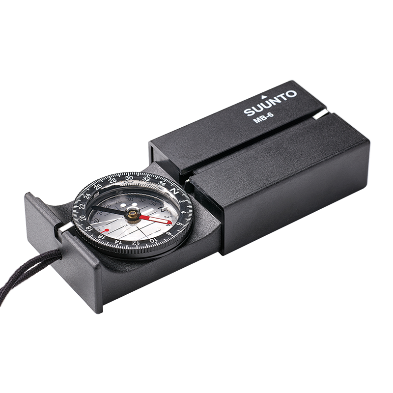 Suunto MB-6 NH folding mirror compass with precision needle and compact protective case for outdoor navigation