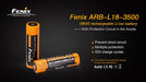 Fenix ARB-L18-3500 18650 3500mAh 3.6V Protected Lithium Ion Button Top Battery Rechargeable Batteries Fenix 