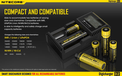 Nitecore D2 Digi Dual-Slot Universal Battery Charger