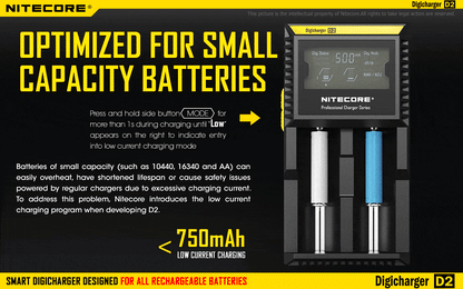 Nitecore D2 Digi Dual-Slot Universal Battery Charger