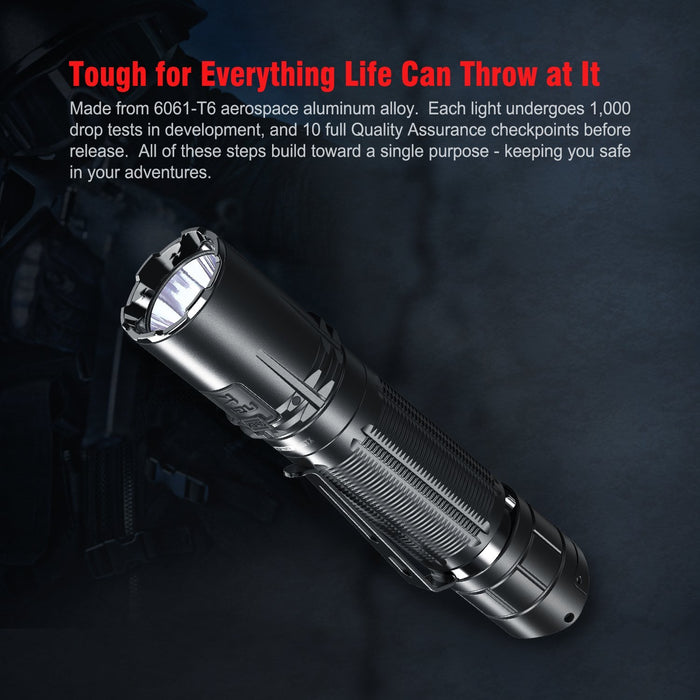 Klarus XT2CR Pro 2100 Lumens USB-C Rechargeable Tactical LED Flashlight tough for everything life can throw at it 