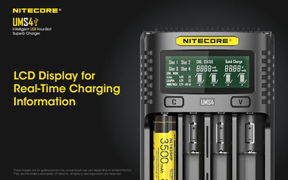 Nitecore UMS4 Intelligent USB Four-Slot Battery Charger