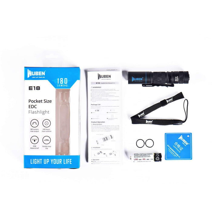 WUBEN E18 180 Lumens EDC LED Flashlight Flashlight Wuben 