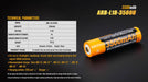 Fenix ARB-L18-3500U 18650 3500mAh 3.6V Protected Lithium Ion (Li-ion) Button Top Battery with Micro USB Charging Port Rechargeable Batteries Fenix 