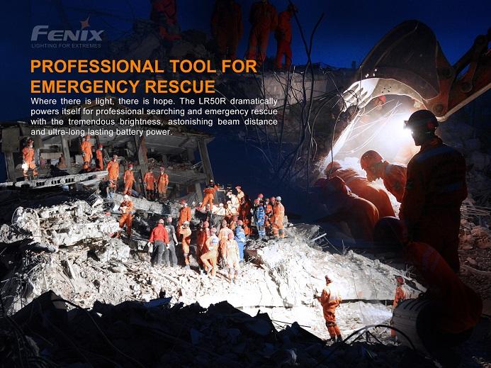 Fenix LR50R 12000 Lumens professional tool for emergency rescue